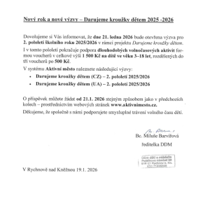 DARUJEME KROUŽKY DĚTEM